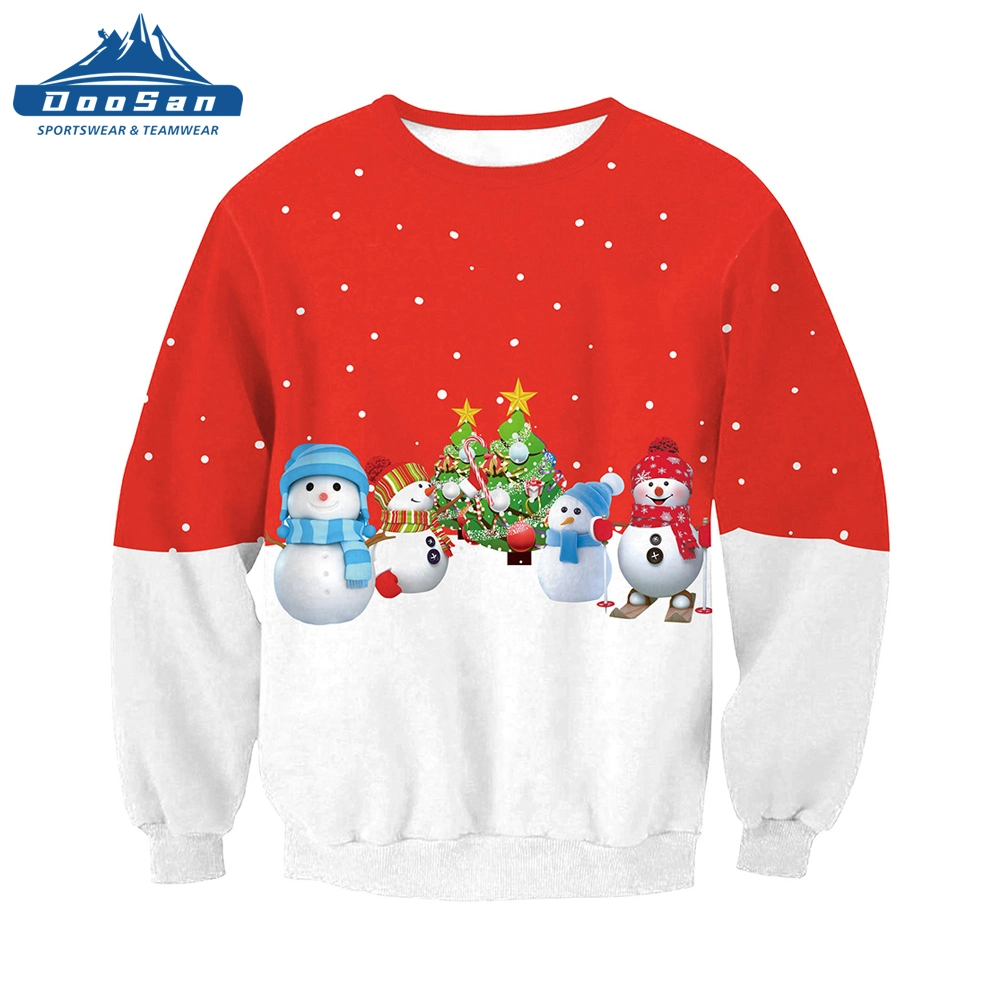 Hot Sale Customize Christmas Family Wear Christmas-Box Sweater Christmas Round Neck Sweatshirt Sublimation Custom Festival Sweater for The Youth Crowd