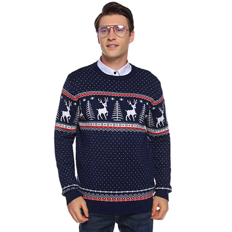 High Quality Unisex Christmas Reindeer Snowflakes Pullover Sweater